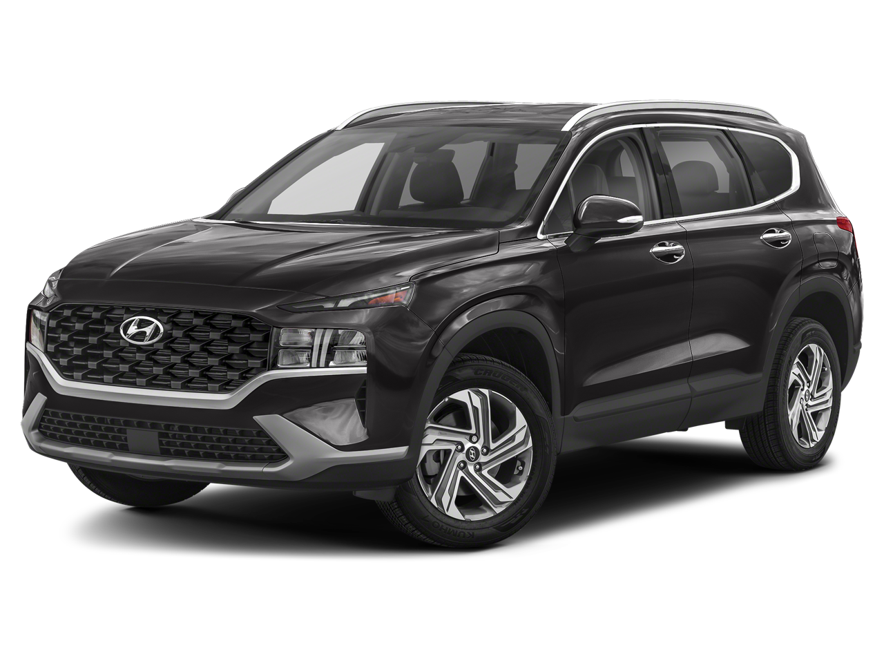 2023 Hyundai Santa Fe SEL in Portofino Gray — front three-quarter view