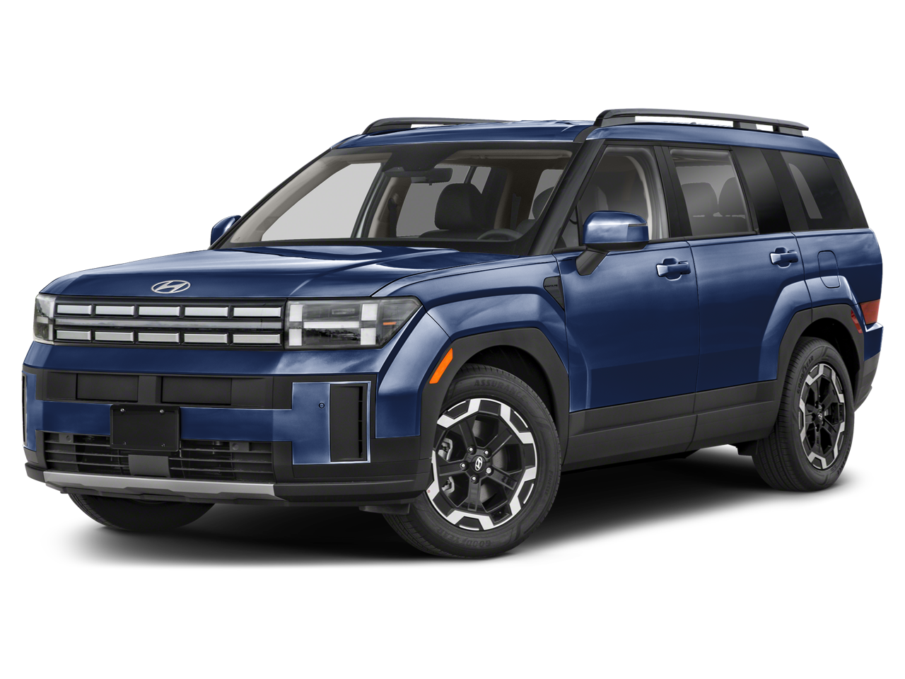 2025 Hyundai Santa Fe SEL in Atlantis Blue — front three-quarter view